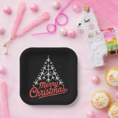 Airplane Christmas Tree Pilot Papieren Bordje (Feest)