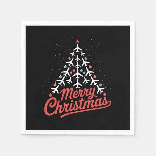 Airplane Christmas Tree Pilot Servet (Voorkant)