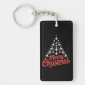 Airplane Christmas Tree Pilot Sleutelhanger (Voorkant)