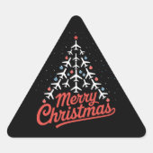 Airplane Christmas Tree Pilot Sticker (Voorkant)