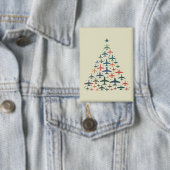 Airplane Christmas Tree Retro Pilot Flying Flight Button (Insitu)