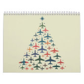 Airplane Christmas Tree Retro Pilot Flying Flight  Kalender (Hoes)