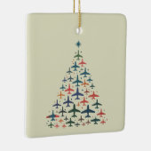 Airplane Christmas Tree Retro Pilot Flying Flight  Keramisch Ornament (Rechts)
