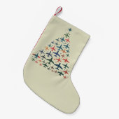 Airplane Christmas Tree Retro Pilot Flying Flight  Kleine Kerstsok (Voorkant (Hangend))