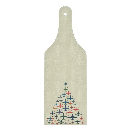 Airplane Christmas Tree Retro Pilot Flying Flight  Snijplank (Voorkant)