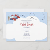 Airplane Cloud 1 Birthday Invitation Kaart (Voorkant)