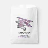 Airplane First Birthday Thank you Bedankzakje (Voorkant)