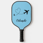 Airplane & Heart Contrail Travel Custom Vacation Pickleball Paddle (Voorkant)