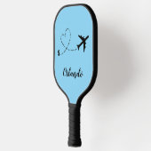 Airplane & Heart Contrail Travel Custom Vacation Pickleball Paddle (Links)