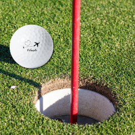  Airplane & Heart Contrail Travel Vacation Custom Golfballen