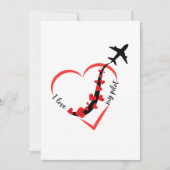 Airplane Heart I love My Pilot Valentine's Day Feestdagenkaart (Voorkant)