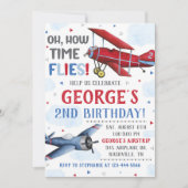 Airplane Invitation Boy Airplane Birthday Party Kaart (Voorkant)
