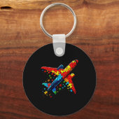 Airplane Jigsaw Puzzle Kids Toddler Boys Autism Aw Sleutelhanger (Voorkant)