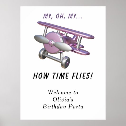 Airplane Kids Birthday Poster (Voorkant)