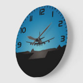 Airplane Landing Silhouette bij nacht Grote Klok (Hoek)