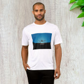 Airplane Landing Silhouette bij nacht T-shirt
