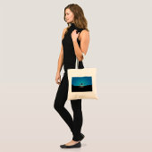 Airplane Landing Silhouette bij nacht Tote Bag