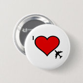Airplane Love Ronde Button 5,7 Cm (Voorkant /achterkant)