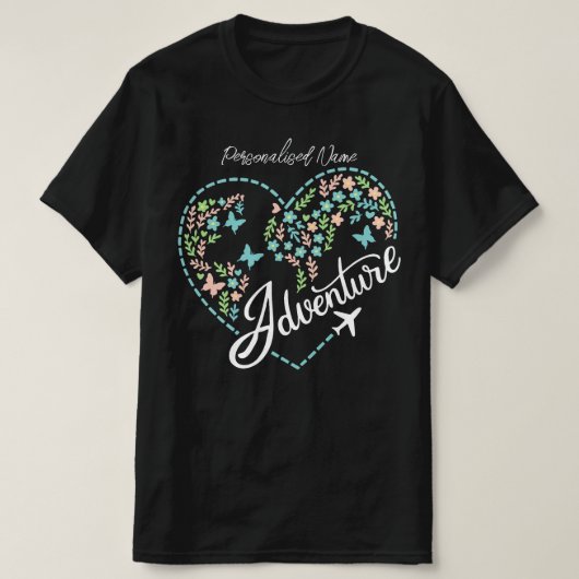 Airplane Mode Women Love Heart Graphic Adventure  T-shirt (Design voorkant)