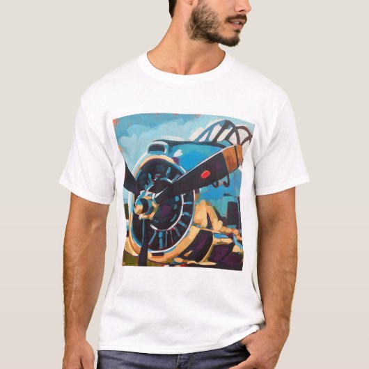 Airplane Painting - Gift for Aviation Enthusiasts T-shirt (Voorkant)