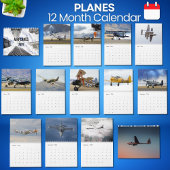 Airplane Photo Pilot Aviator Fun Simple 12 Month Kalender