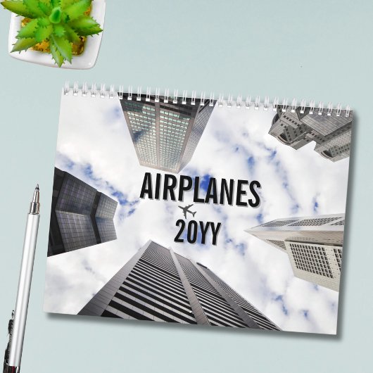 Airplane Photo Pilot Aviator Fun Simple 12 Month Kalender