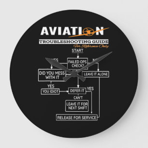 Airplane Pilot Funny Pilot-gids voor probleemoplos Grote Klok