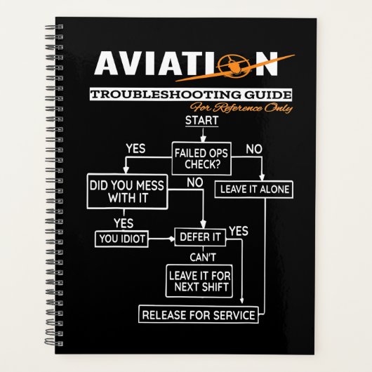 Airplane Pilot Funny Pilot Troubleshooter Planner (Voorkant)