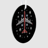 Airplane Plaid Christmas Pilot Ornament (voorkant)