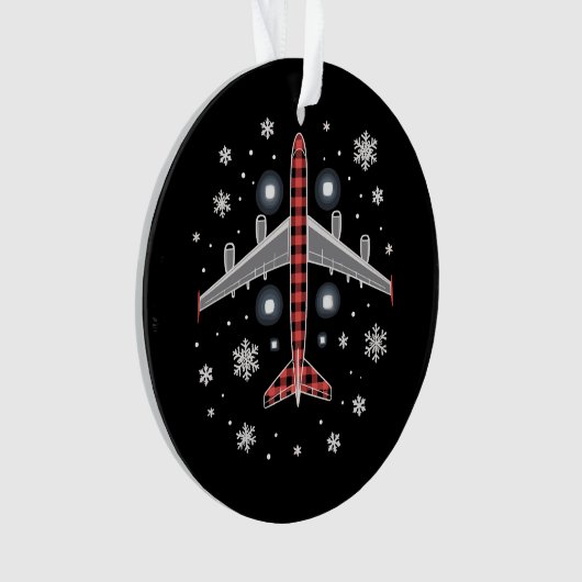 Airplane Plaid Christmas Pilot Ornament (voorkant)