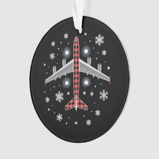 Airplane Plaid Christmas Pilot Ornament (voorkant)