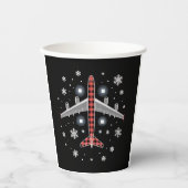 Airplane Plaid Christmas Pilot Papieren Bekers (Voorkant)