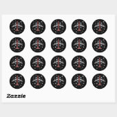 Airplane Plaid Christmas Pilot Ronde Sticker (Vel)