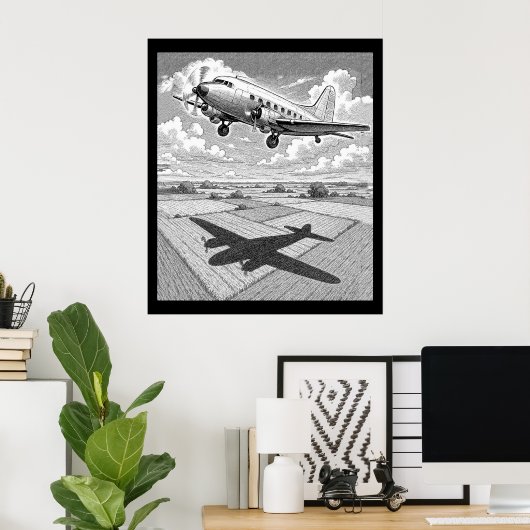 airplane poster (Thuiskantoor)