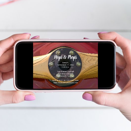 Airplane Propeller Hops and Props Hangar Party Kaart