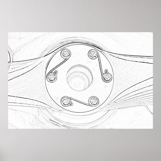 Airplane Propeller Sketch Poster (Voorkant)