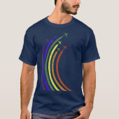 Airplane Rainbow CSD LGBTQ Pride T-shirt (Voorkant)