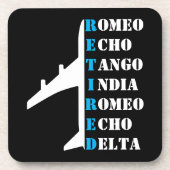 Airplane Retired Nato Phonetic Alphabet Aviation Bier Onderzetter (Voorkant)