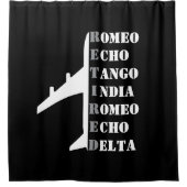 Airplane Retired Nato Phonetic Alphabet Aviation Douchegordijn (Voorkant)