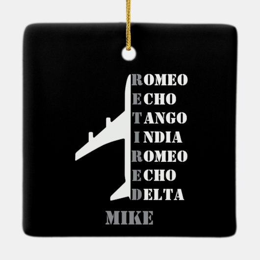 Airplane Retired Nato Phonetic Alphabet Aviation Keramisch Ornament (Achterkant)