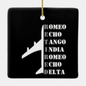 Airplane Retired Nato Phonetic Alphabet Aviation Keramisch Ornament (Achterkant)