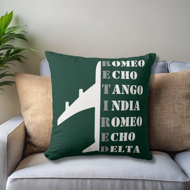 Airplane Retired Nato Phonetic Alphabet Aviation Kussen (Creator heeft geüpload)