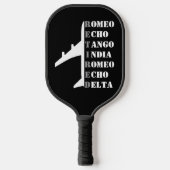 Airplane Retired Nato Phonetic Alphabet Aviation Pickleball Paddle (Voorkant)