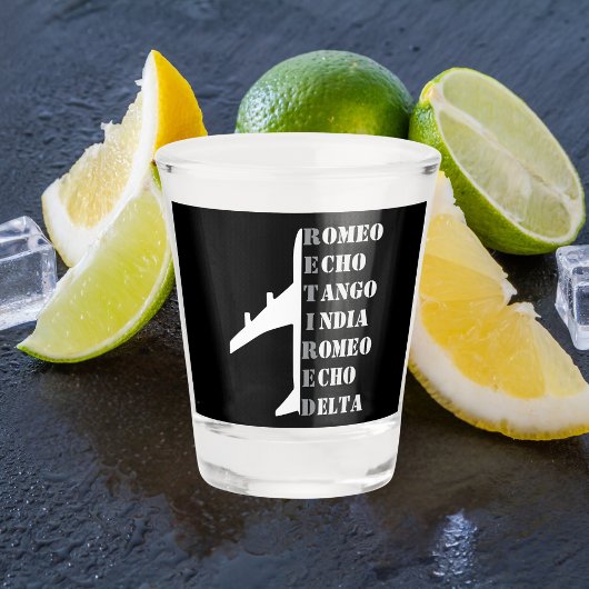 Airplane Retired Nato Phonetic Alphabet Aviation Shot Glas