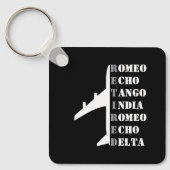 Airplane Retired Nato Phonetic Alphabet Aviation Sleutelhanger (Voorkant)