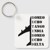 Airplane Retired Nato Phonetic Alphabet Aviation Sleutelhanger (Voorkant)