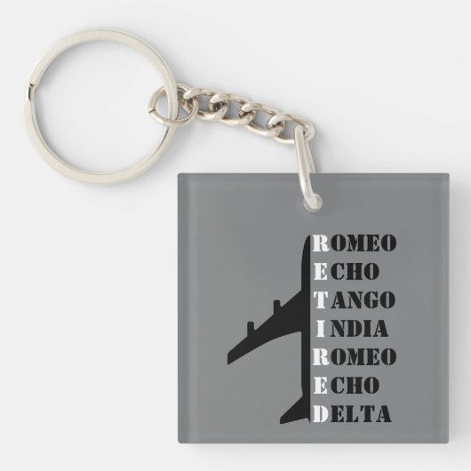 Airplane Retired Nato Phonetic Alphabet Aviation Sleutelhanger (voorkant)