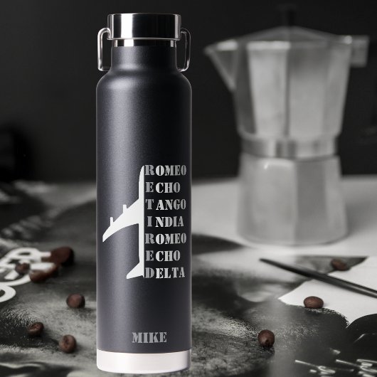 Airplane Retired Nato Phonetic Alphabet Aviation Waterfles