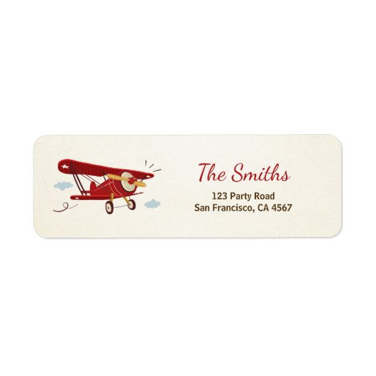 Airplane Return Address Label Planed Adventure (Voorkant)