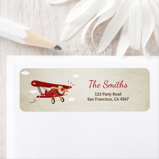 Airplane Return Address Label Planed Adventure (Insitu)